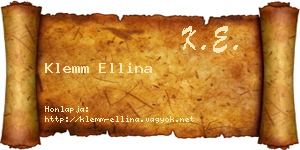 Klemm Ellina névjegykártya